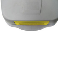 Sustainable recycled gray-yellow 100L plastic tipping container