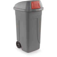 100L plastic container durable gray-red tilting hatch