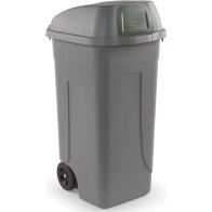 100L tilting hatch container recycled gray-green plastic.