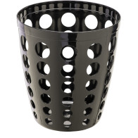 Black perforated designer trash can 12L elegant modern office