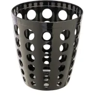Black perforated designer trash can 12L elegant modern office