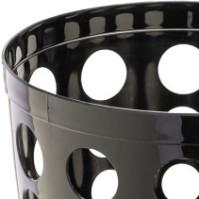 Black perforated designer trash can 12L elegant and modern