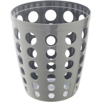 Perforierter grauer Mülleimer im modernen und eleganten 12-Liter-Design