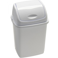 Basic bin with white swing lid 15 litres