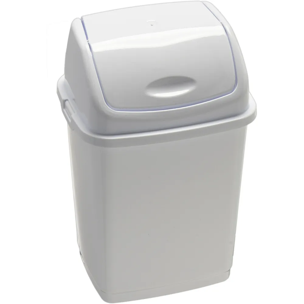 Basic bin with white swing lid 15 litres