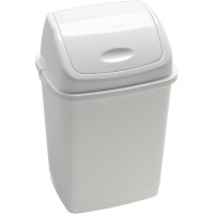 Basic bin with swing lid white 18 litres