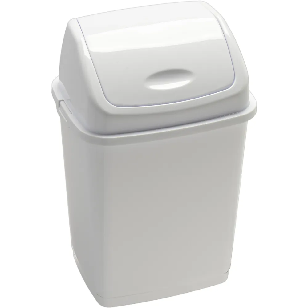 Basic bin with swing lid white 18 litres Basic bin with swing lid white 18 litres