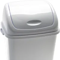 Basic bin with swing lid white 18 litres