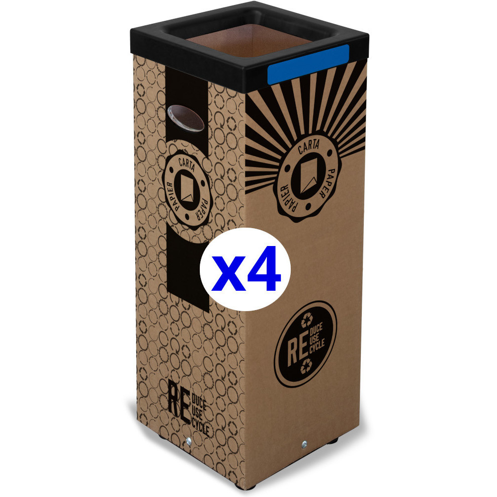 Robuster 100L Recycling-Papierkorb aus Karton