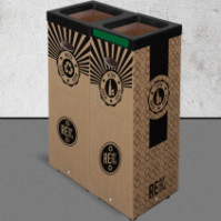 Praktischer und langlebiger 60L Recycling-Papierkorb aus Karton