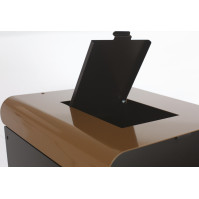 Brown garbage can with selective sorting trapdoor