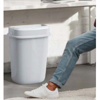 Discreet hygienic white wall-mounted bin 12L