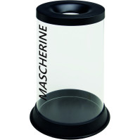 Translucent bin with waste identification