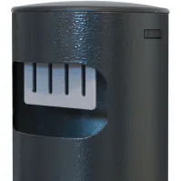 Aluminum column ashtray with front opening