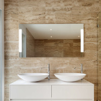 Large rectangular bathroom mirror