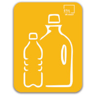 Yellow magnetic plastic symbol pictogram