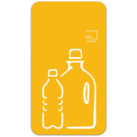 Yellow plastic magnetic pictogram symbol
