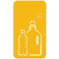 Yellow plastic magnetic pictogram symbol