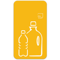 Yellow plastic magnetic pictogram symbol