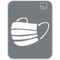 Stylized gray magnetic mask symbol