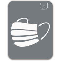 Stylized gray magnetic mask symbol