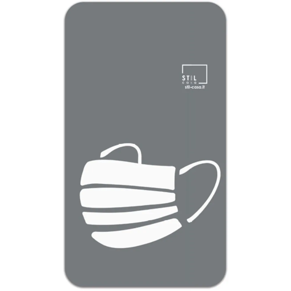 Stylized gray magnetic mask symbol