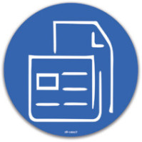 Blaues Papiersymbol Magnetpiktogramm