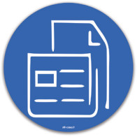 Blue paper symbol magnetic pictogram