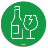 Green magnetic pictogram glass symbol