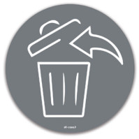 Graues Magnetsymbol für Abfälle
