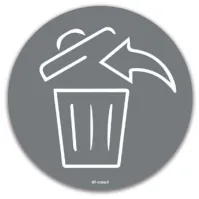 Grey magnetic symbol for waste