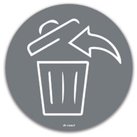 Grey magnetic symbol for waste