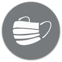 Round gray magnetic mask symbol