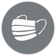 Round gray magnetic mask symbol