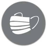 Round gray magnetic mask symbol