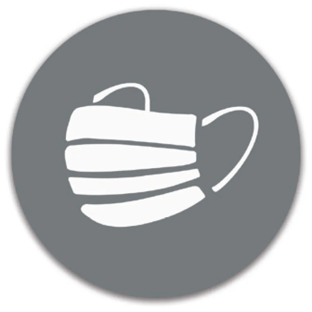 Round gray magnetic mask symbol Round gray magnetic mask symbol