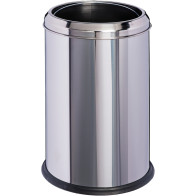 Stainless steel waste paper bin with 8-litre plastic container