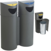 75L recycling bin with front door