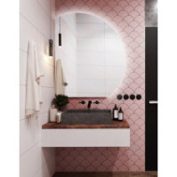 Round mirror with clean lines