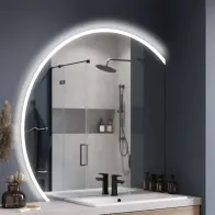 Modern design round LED mirror