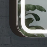 Rounded bathroom cabinet mirror