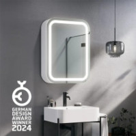 Elegant rounded corner mirror cabinet