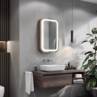 Spiegelgarderobe mit eleganten abgerundeten Ecken