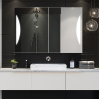 Front view of mirrored wardrobe