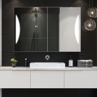 Front view of mirrored wardrobe