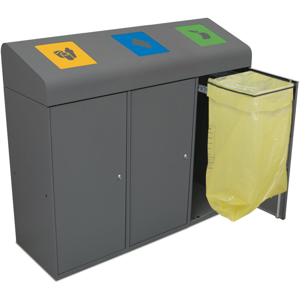 Poubelle tri 3 compartiments 285L Poubelle tri 3 compartiments 285L