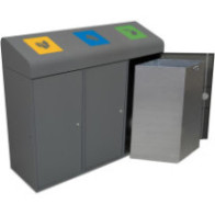 3-bin 285L sorting bin with flaps