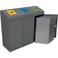 3-bin 285L sorting bin with flaps