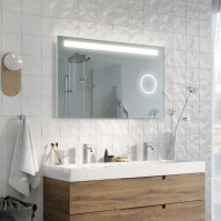 Magnifying mirror for LED mirror