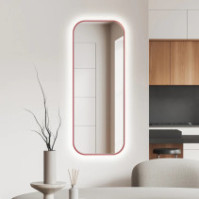LED-Wandspiegel mit dünnem, abgerundetem Rahmen